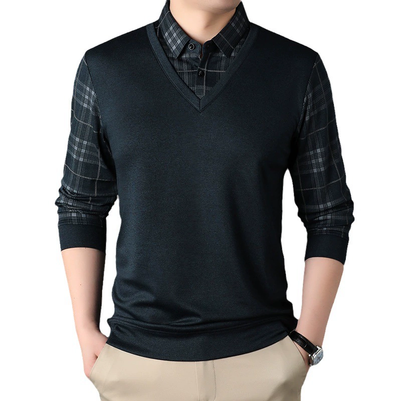 Set for leisure for elderly, warm long-sleeve, for middle age, autumn