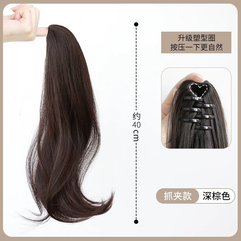 抓夹假发马尾辫子双马尾女发饰自然蓬松增发量盘发神器假发麻花辫|undefined