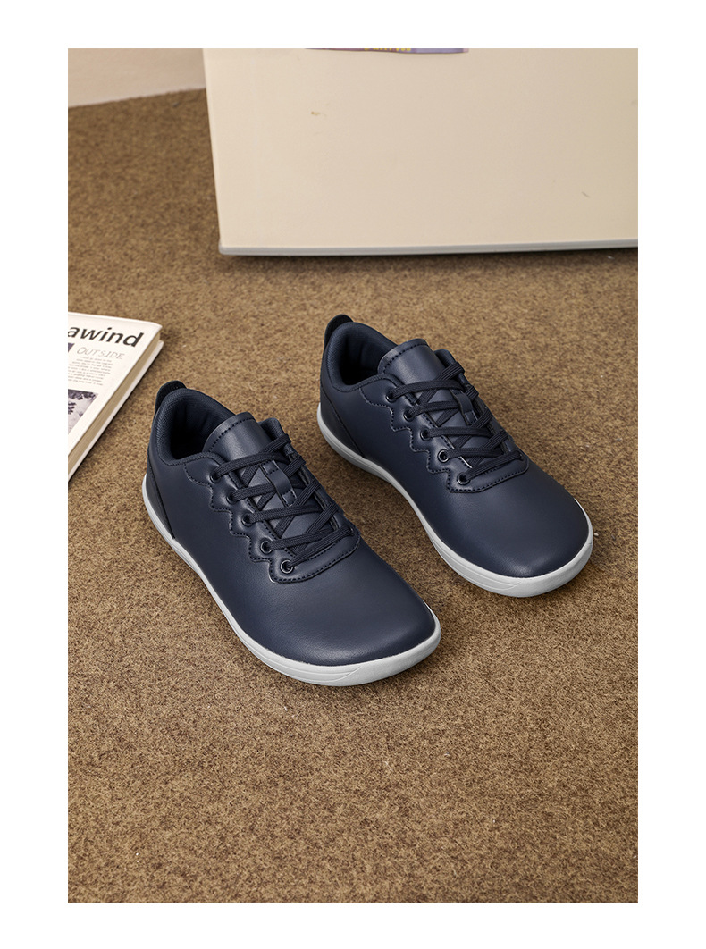 Unisex Barefoot Shoes Wide Toe Lightweight Soft Leather Trainers_voghion.com