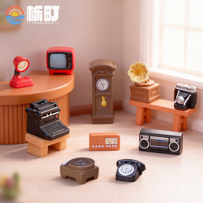 Micro-Landscape Creative Retro Small Ornaments Camera Sound Recording Projection Radio Home Living Room Decoration Desktop Ornaments