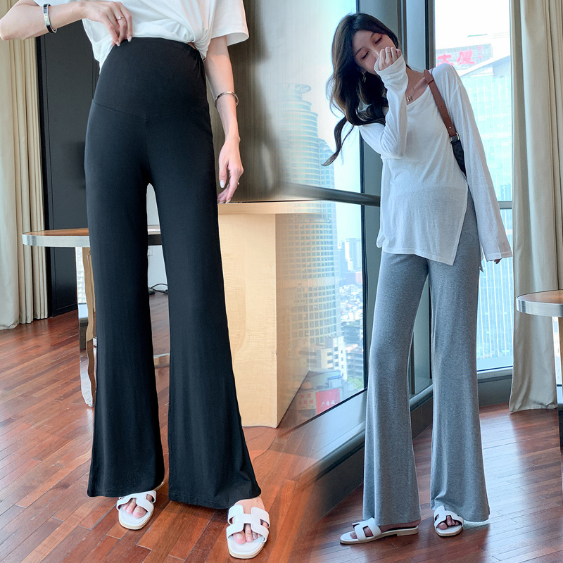Pregnant women's pants summer thin modal wide-leg pants fashionable casual outer wear flared pants pregnant women's bottoming pants