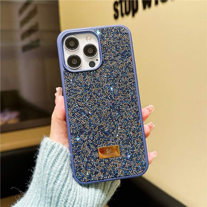 奢华闪钻适用苹果17ProMax手机壳iPhone15电镀潮牌高级水钻16全包|undefined