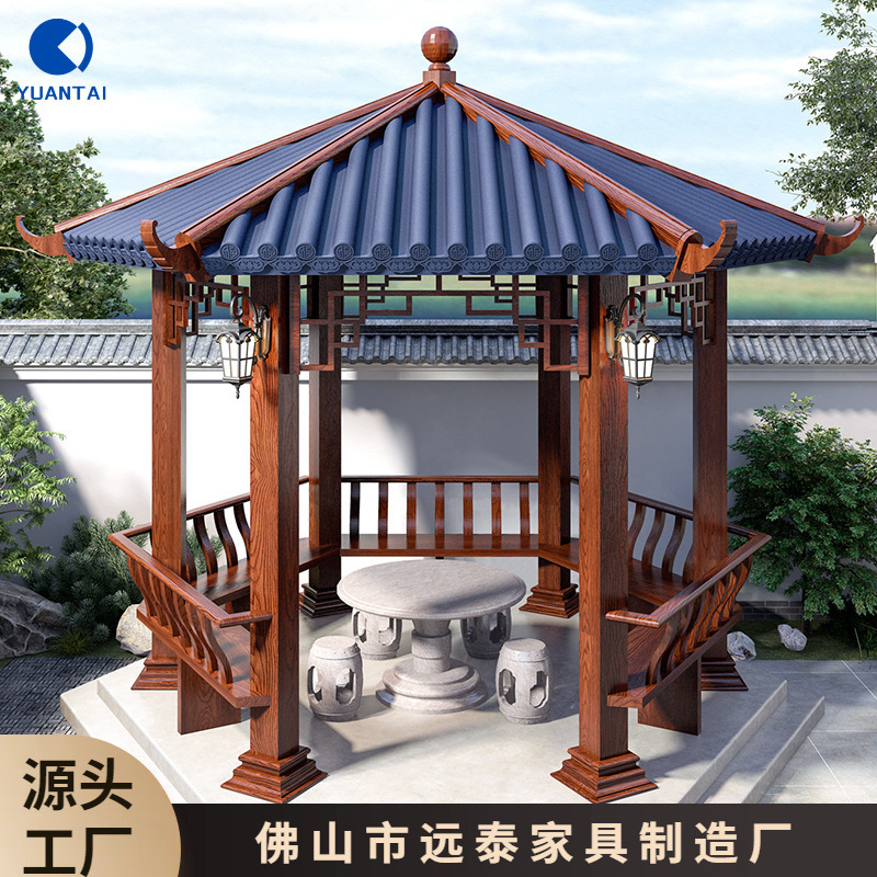仿古铝凉亭户外古建长廊亭子庭院别墅院子农村四角六角亭新款