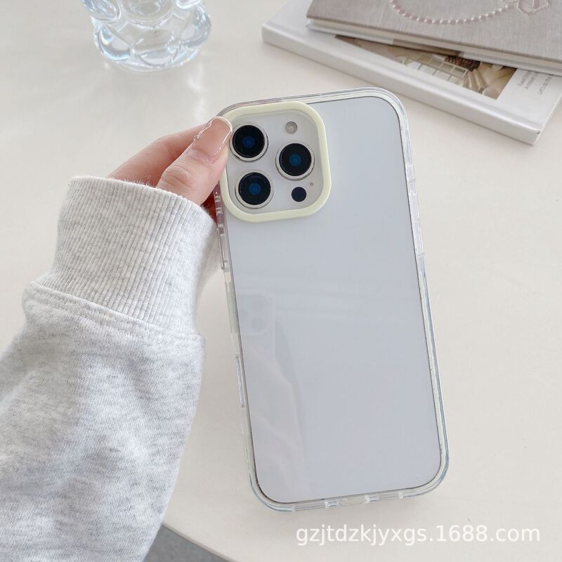 Apple 16promax 携帯電話ケース iPhone14 アクリル 2.0 落下防止ソリッドカラーに適したシンプルなゼリー 2 色|undefined