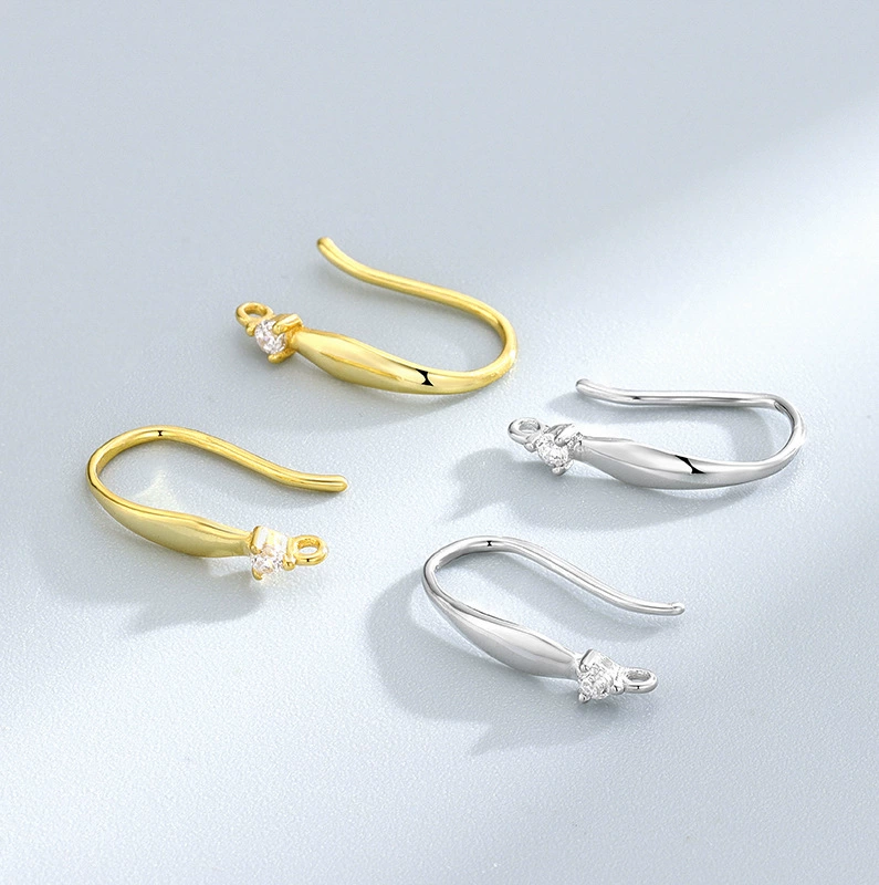 Серьги из серебра 925, японско‑корейский минимализм, крючки с камнем
