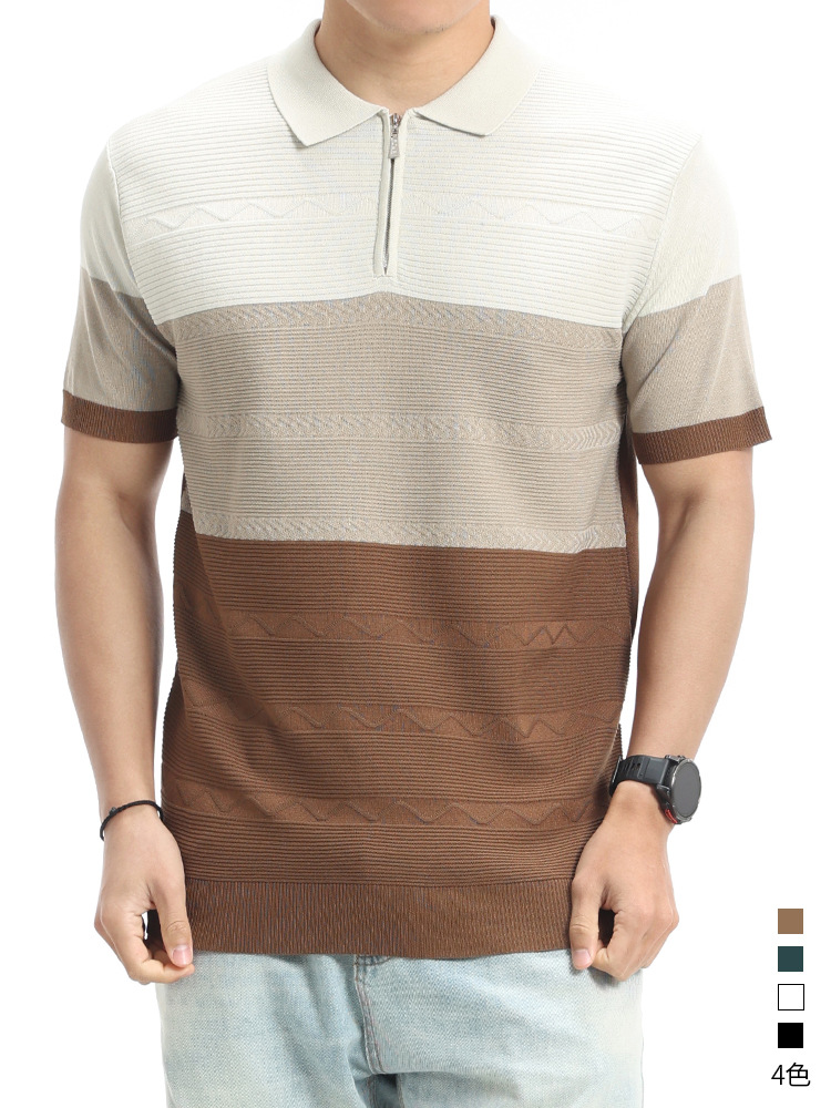 Hombres viejos vientos de hielo transfronterizos jersey polo hombre 2026 nuevo verano con solapa de mangas cortas alta sensación de ropa de hombre
