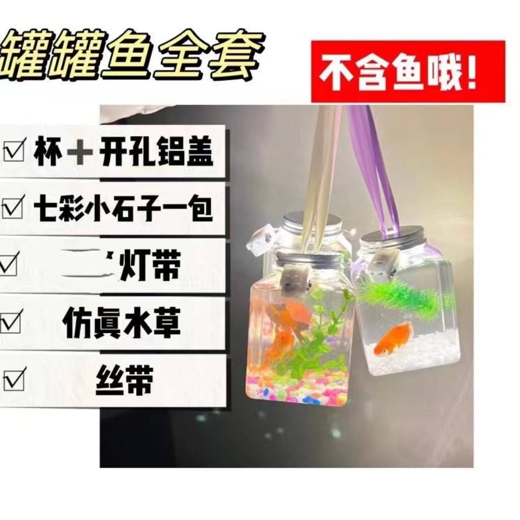 그물 붉은 탱크 어항/생선 없음/활 부착 (컬러 라이트)