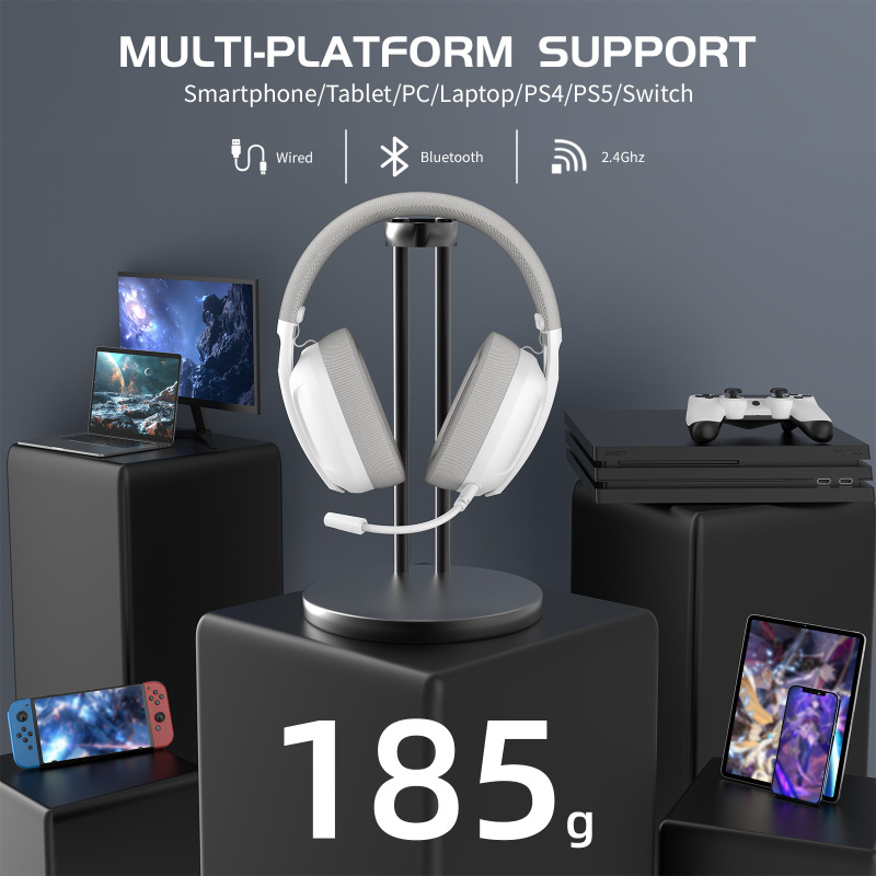 L80PRO ワイヤレス Bluetooth 2.4G 3 モード有線軽量ヘッドマウント コンピューター ゲーム ヘッドセット (マイク付き)|undefined