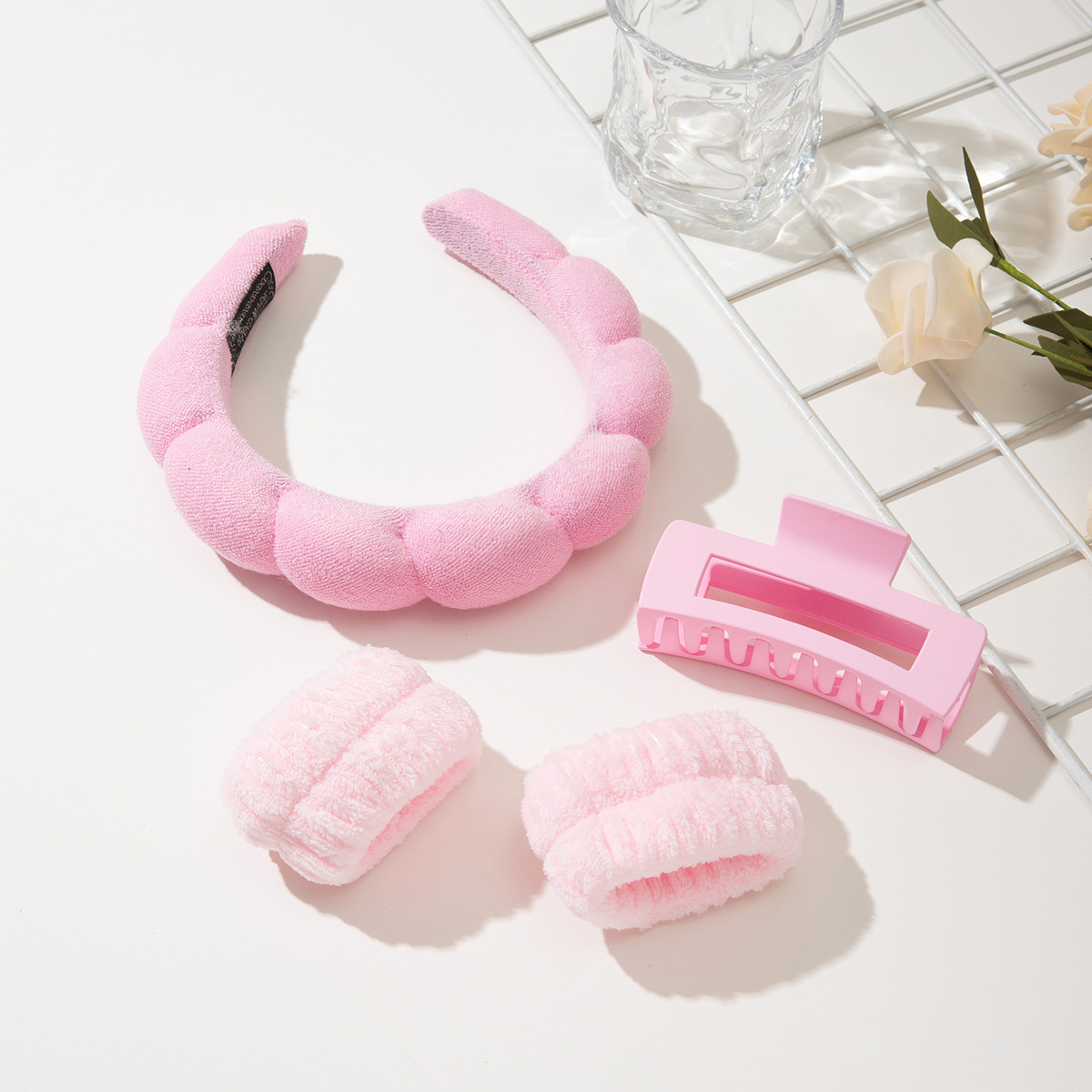 Diadema de nube superior de cráneo alto transfronterizo europeo y americano conjunto de horquillas para el cabello esponja para el lavado de cara femenino diadema desmaquillante desmaquillante accesorios para el cabello al por mayor