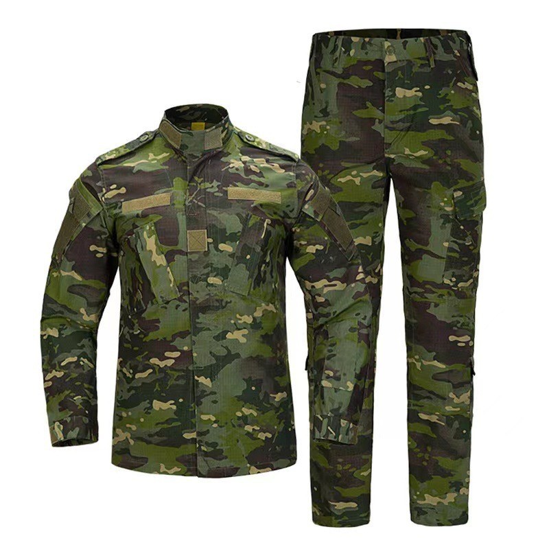 Trajes de camuflaje negros transfronterizos para hombres al aire libre tácticos trajes de entrenamiento resistentes al desgaste herramientas primavera y otoño fabricantes al por mayor