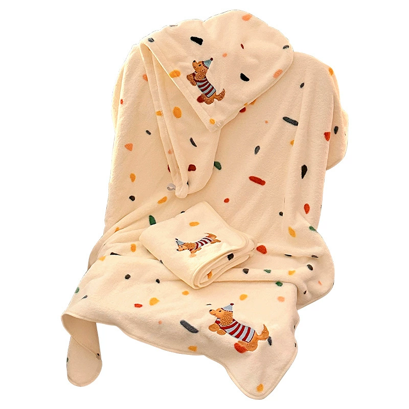 Quick dry soft bathrobe, hair towel, bath towel, set, loose fit, lifting effect