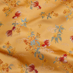 桂花金鱼祥云黄色仿宋锦提花面料国风马甲外套上衣旗袍套装布料