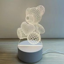 3D小夜灯Temu跨境批发创意礼品七彩触摸遥控插电LED台灯北欧