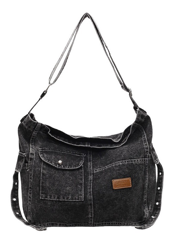 Bolso de mezclilla Tote para mujer 2025 nuevo y práctico bolso de hombro de cercanías bolso de mensajero retro de mezclilla de gran capacidad