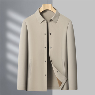 Brand lapel single-breasted jacket men's spring and autumn fashion business casual middle-aged dad coat jacket thin