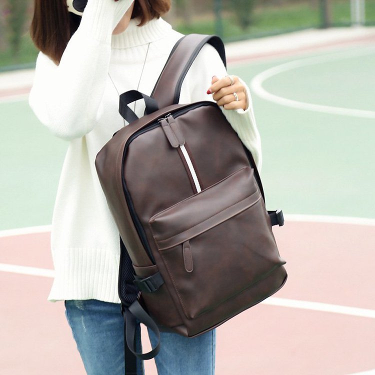 Bolso de viaje de los hombres ocasionales bolso de los hombres de moda mochila estudiante de secundaria estudiante Mochila De Cuero PU moda estilo coreano mochila