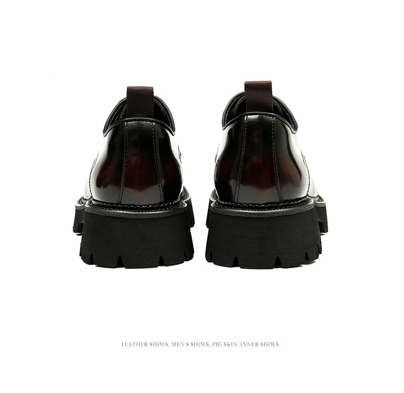Thick-soled glossy leather shoes men's leather leather square toe British business casual Derby height increasing formal wear men's shoes Guangzhou sh_voghion.com