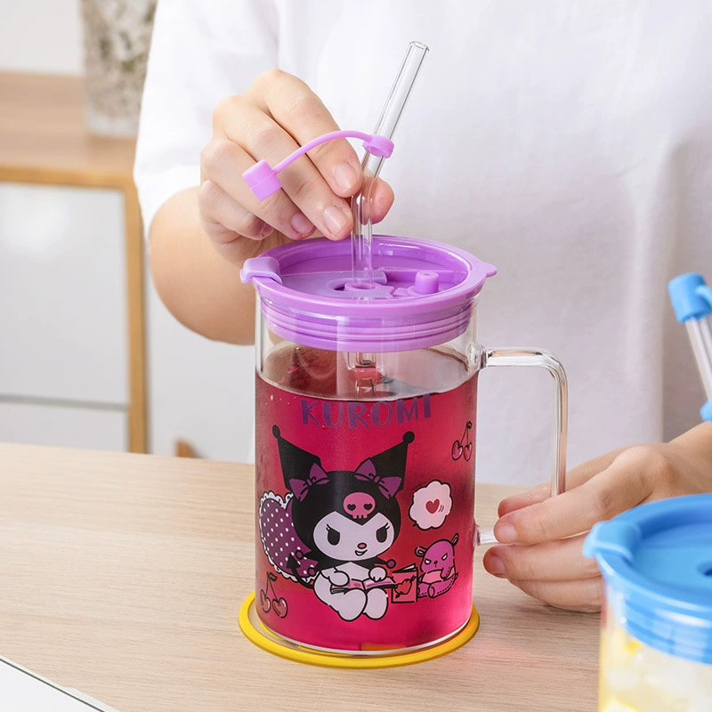 Hello Kitty, мультяшная качественная ручка, трубочка, портативное стекло