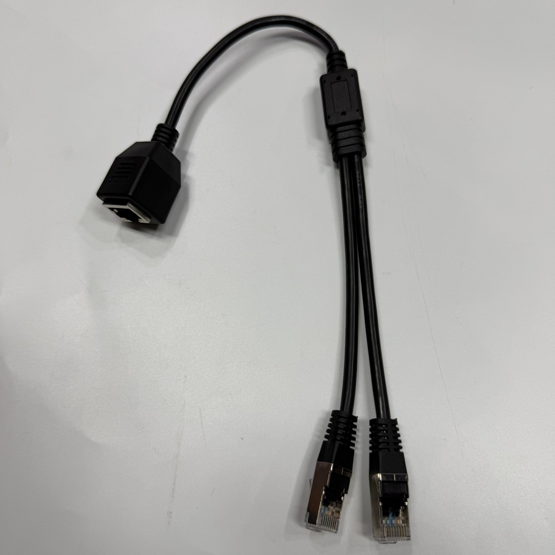 纯铜网线RJ45母头拖2个RJ45公头 RJ45F/RJ45M*2  网线母一拖二线