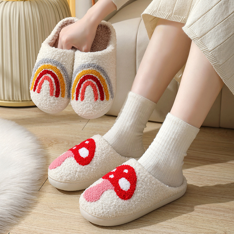 (Cross-border trading), winter rainbow keep warm slippers