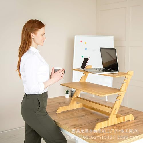 Bamboo Computer Desk Standing Adjustable Height Desktop Notebook Converter Computer Monitor Stand Computer Desk Bamboo Computer Desk Standing Adjustable Height Desktop Notebook Converter Computer Monitor Stand Computer Desk