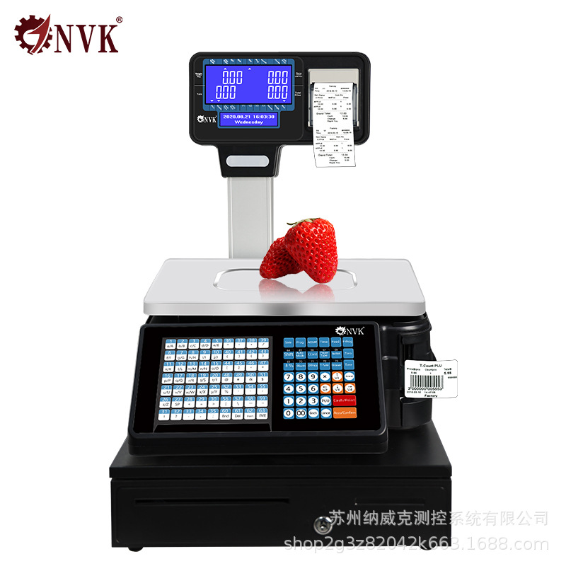 NVK Inglés exportación de báscula electrónica báscula de código de barras España etiqueta adhesiva báscula de supermercado pesado en uno image 6