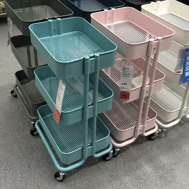 トロリー収納ラックキッチン床置き多層可動ウォーターカップラックベビー用品スナック収納収納ラック|undefined