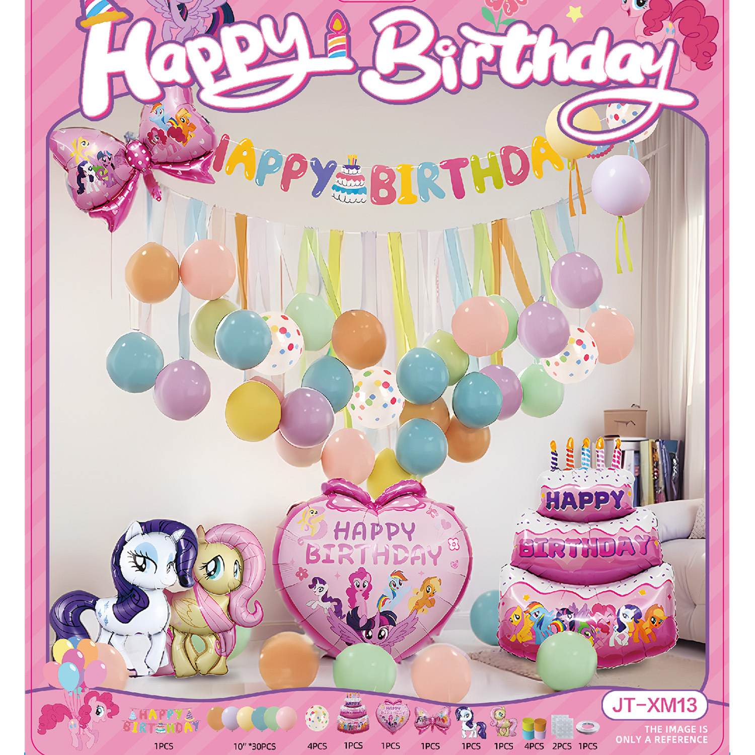 Decoraciones de fiesta de cumpleaños con tema de Kulomi, escenario de fondo de pared de globo, diseño de chicas, sensación ritual, chicas rosa