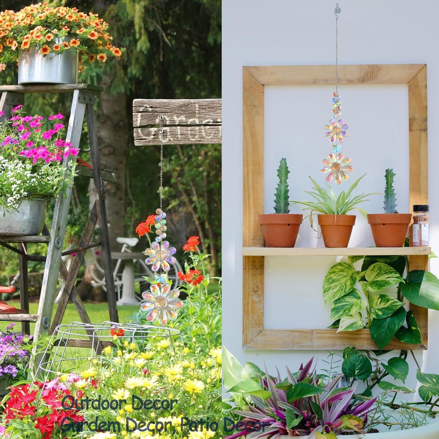 100g Weight Suncatcher, Wind Chime Home Textiles & Decor Type pendant Classification 1 Piece Quantity Home, Outdoor Occasion Artificial Crystal Material Flower Pattern Elegant, Shiny Style Elegant Shiny Flower Artificial Crystal Suncatcher Wind Chime Wall Art 6