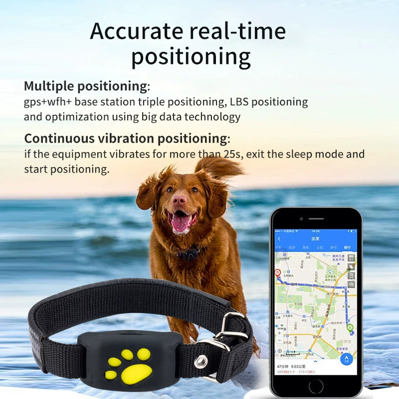 GPS-трекер для питомцев Z8-A, глобальное GPS+Beidou+LBS, ABS+ПВХ, аккумулятор 500 mAh