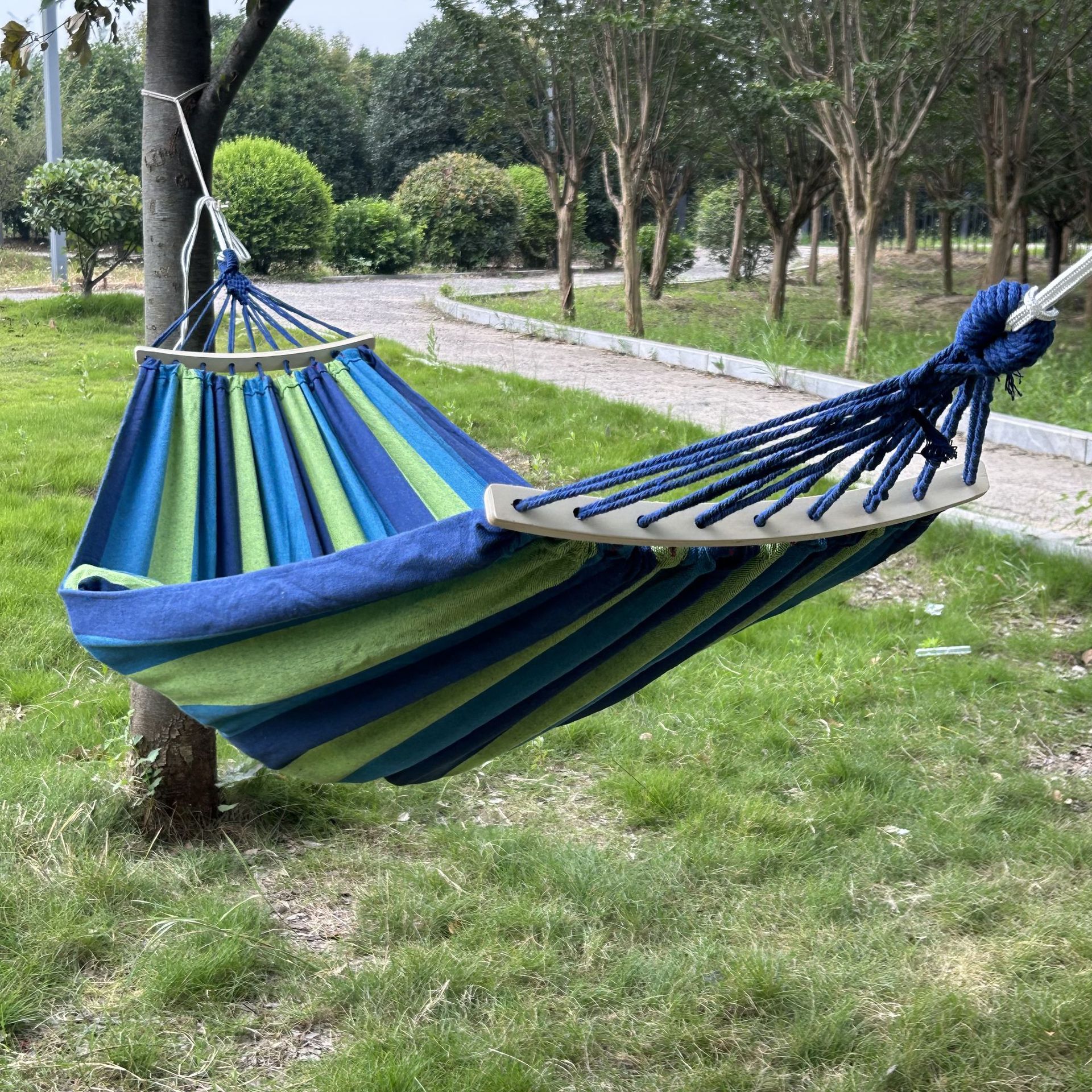 Hamama de lona transfronteriza al aire libre mayorista anti-rollback swing doble camping con barraca curva libre de envío tipo de suspensión