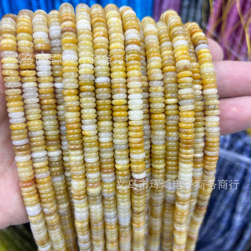 天然石2*6mm亚马逊算盘珠虎眼圆片散珠diy饰品配件定位珠隔片串珠|undefined