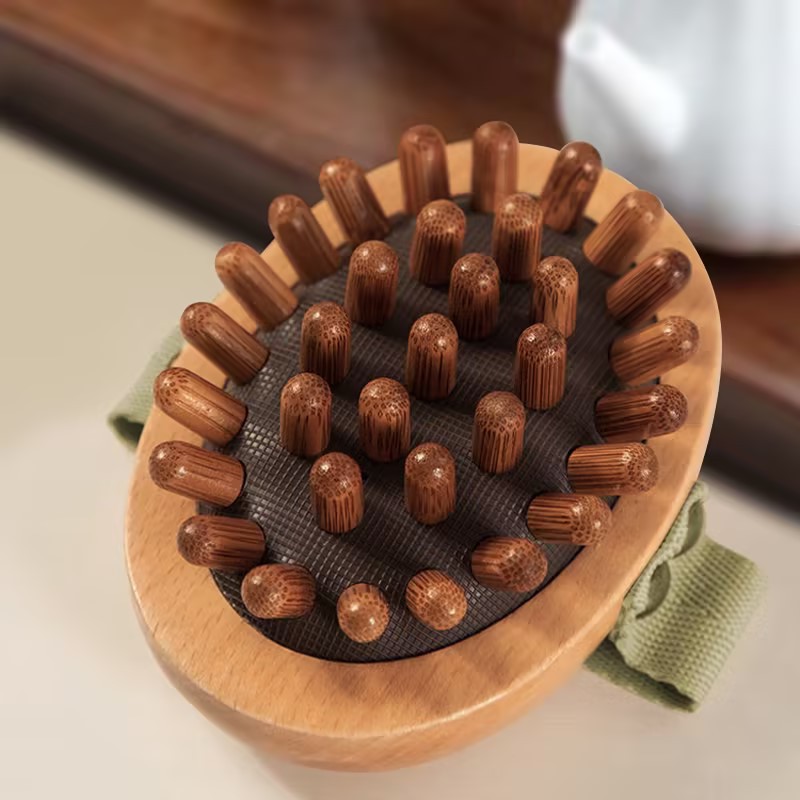 너도밤 나무 마사지 브러시 전신 마사지 라켓 백 긁기 가정용 머리 마사지 브러시