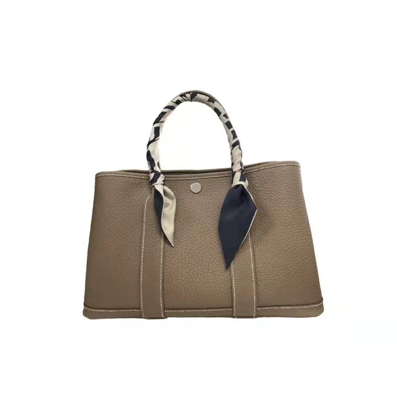 2024 Spring/Summer New Litchi Grain Cowhide Garden Bag Large Capacity Tote Bag Genuine Leather Women's Handbag Commuter Bag - Thumbnail 5
