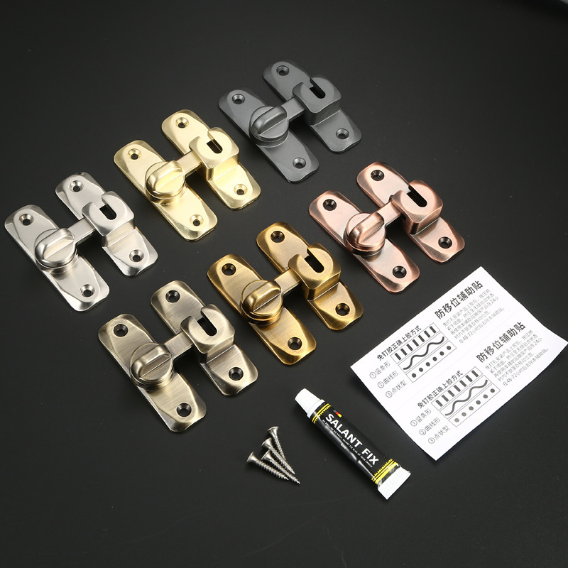 Toilet punch-free zinc alloy anti-theft buckle punch-free toilet door lock zinc alloy solid lock