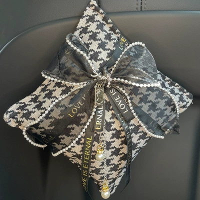 Cross-Border Best-Selling Car Bamboo Charcoal: Aktiv kömürlü qoxu uducular - houndstooth-bamboo-charcoal-bag-black-single-layer