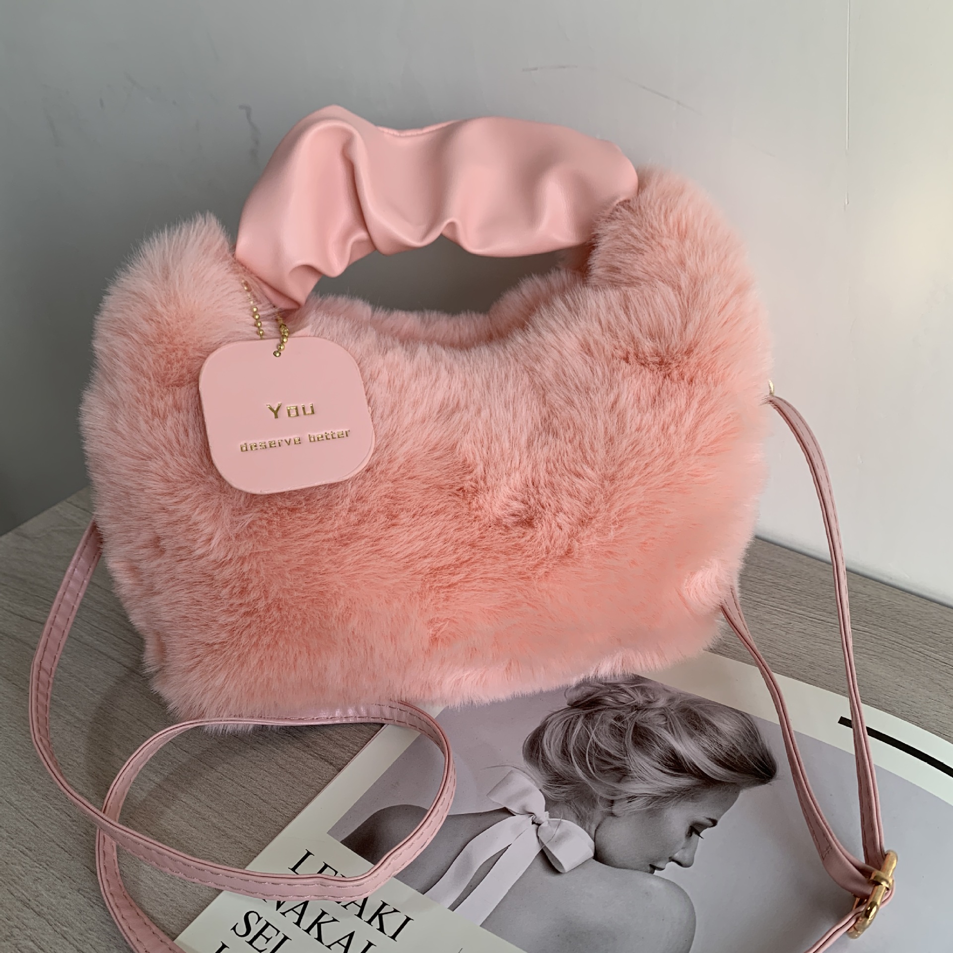 Bolsos de felpa, bolsos de mujer, bolsos de otoño e invierno, bolsos de mensajero, bolsos de marca, bolsos de pelo de mensajero de mano de todo fósforo de moda