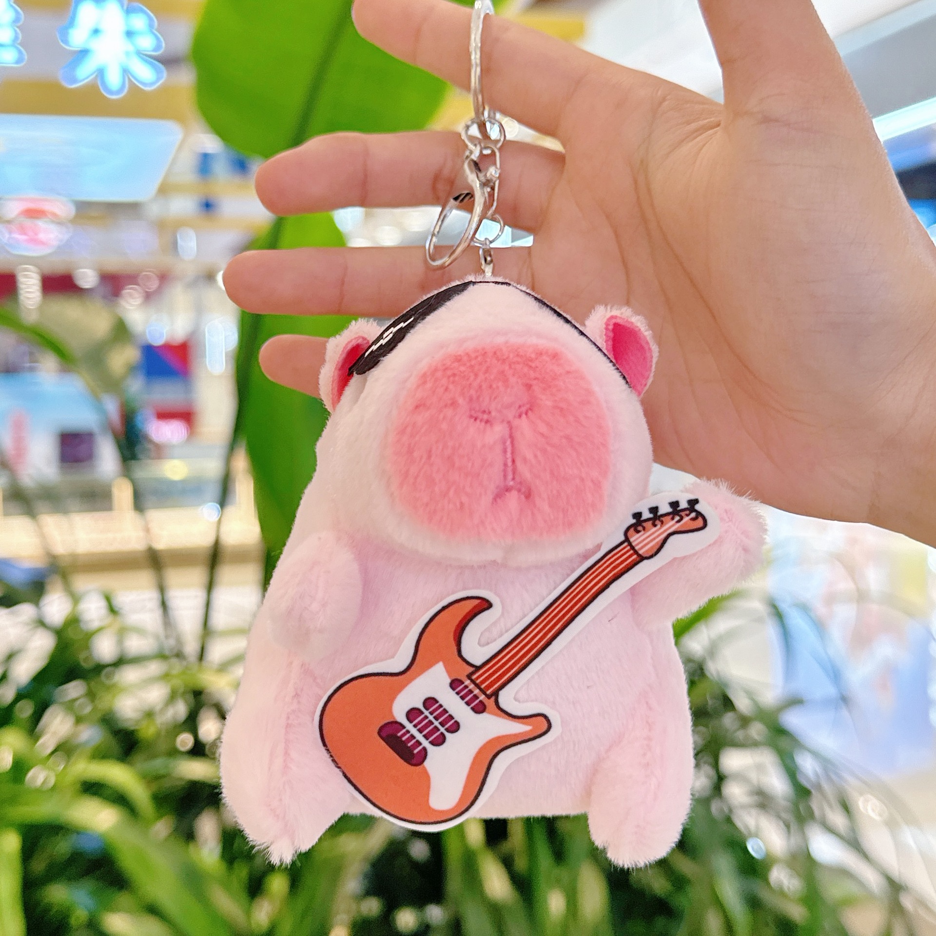 오렌지 기타 핑크 카피바라 + 실버 버클