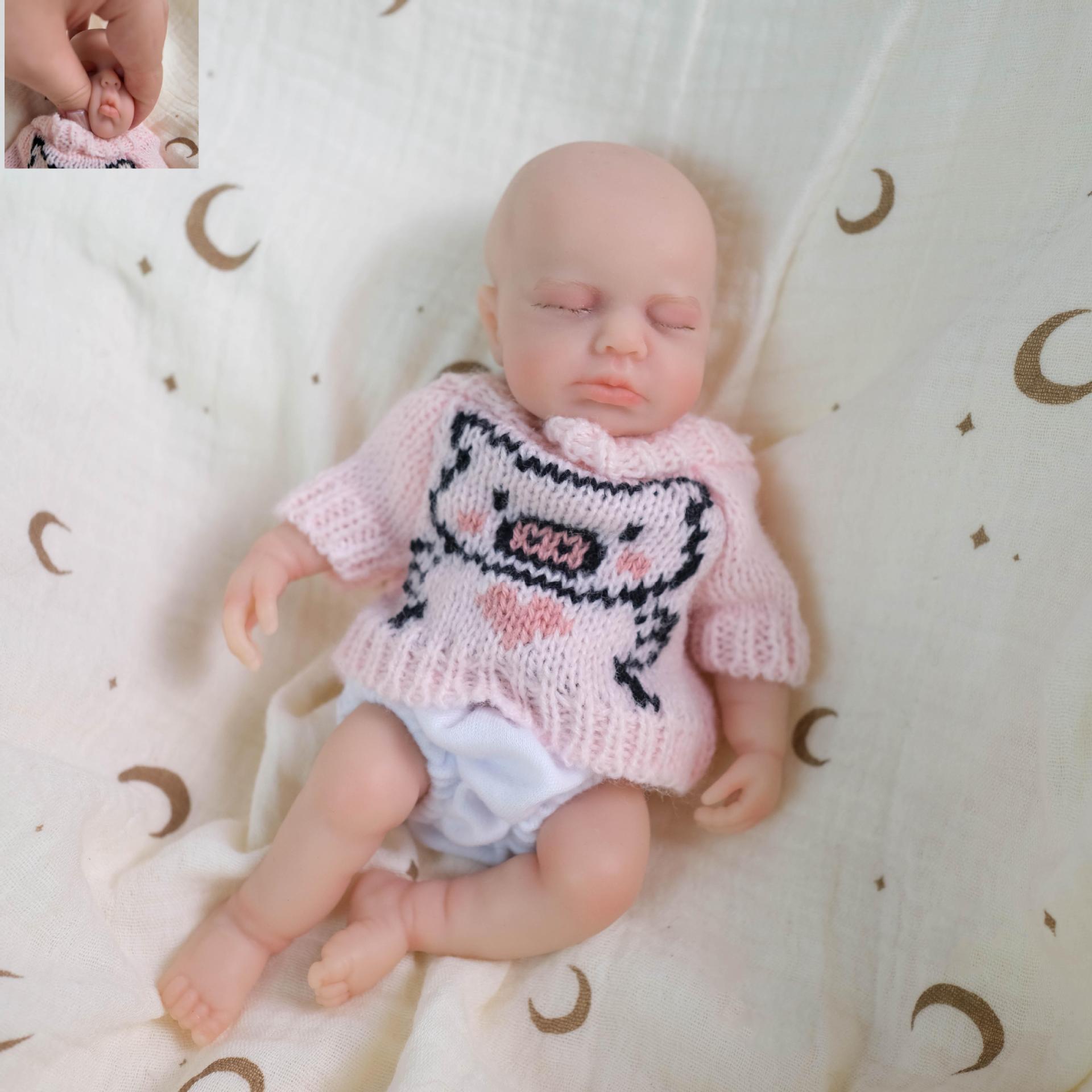 8 pulgadas cerdo impresa camisa rosa de silicona sólida muñeca de simulación para niños de Navidad sólida de silicona