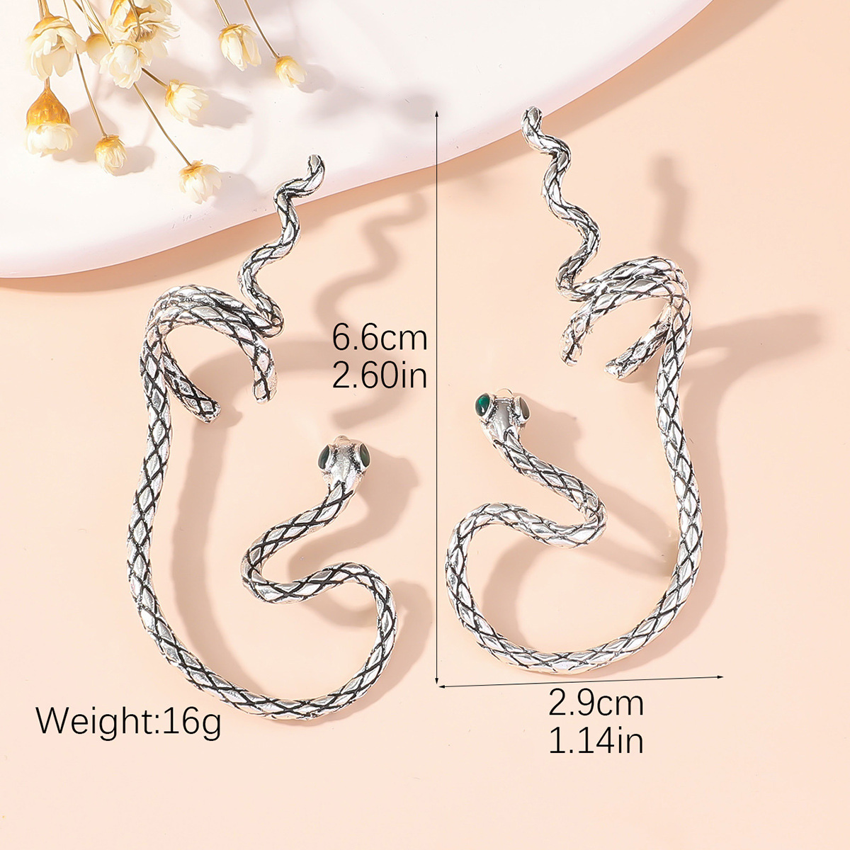 Comercio exterior venta caliente nicho de diseño sensación de serpiente de alta sensación sin agujero de orejas de orejas personalidad de orejas de hueso de orejas pequeñas orejas de serpiente