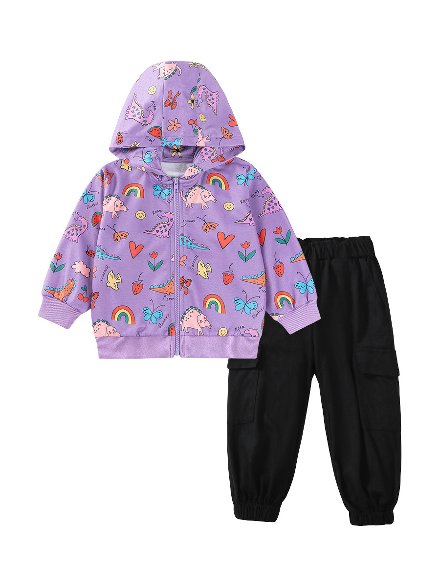 Little maven suéteres para niñas transfronterizas europeas y americanas con capucha de dibujos animados para niños chaqueta de manga larga de otoño