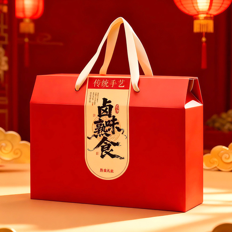 年货礼盒包装盒烧鸡礼品盒年货熟食包装腊味礼盒空盒风干鸡包装盒