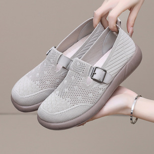 Shoes Women's 2025 Summer New Women's All-match Casual Slip-on Mesh Shoes Soft Sole Not Tired Round-toe Casual Shoes