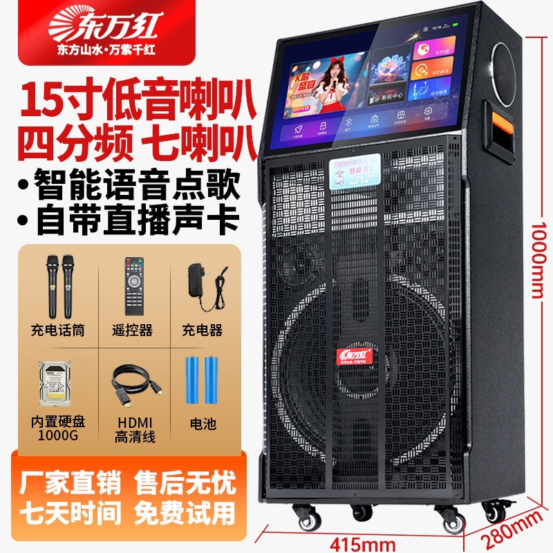 Haut-parleur double 15 pouces à cinq voies de type 100 + microphone + disque dur + coffret cadeau de luxe