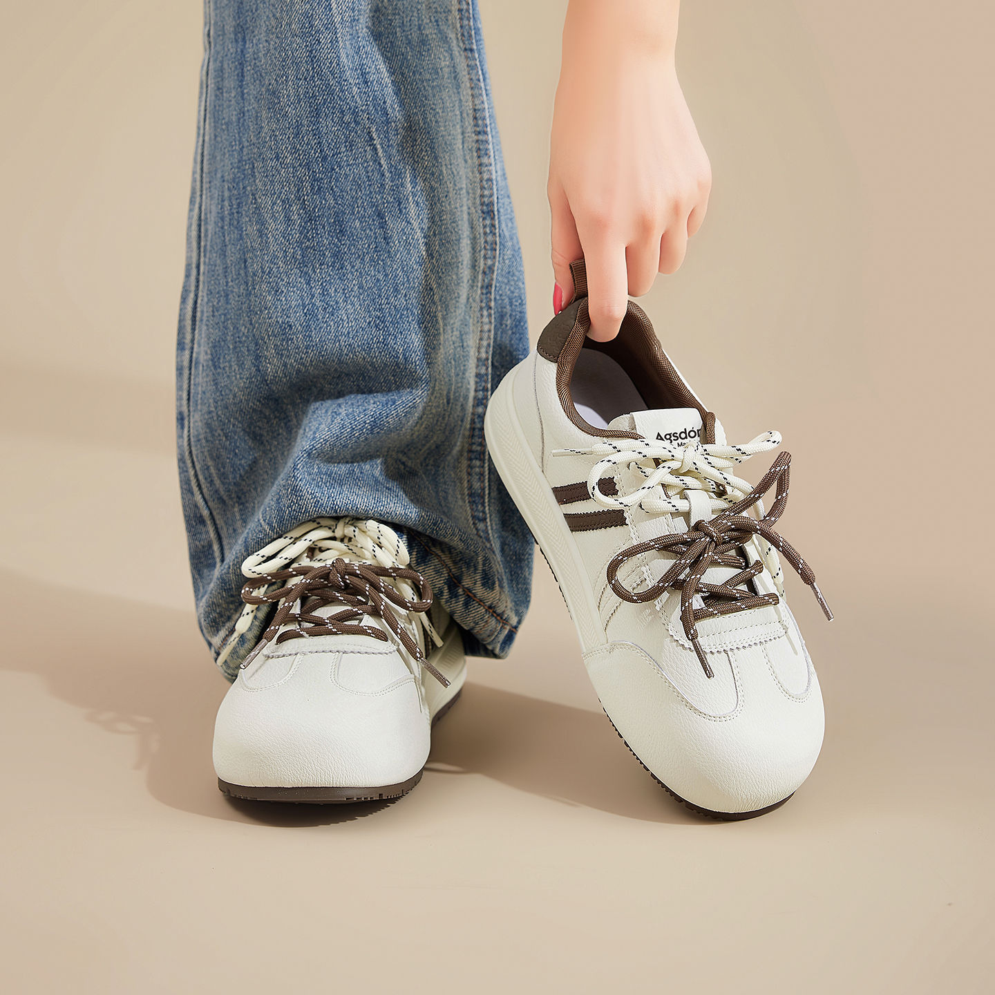 White sneakers flat