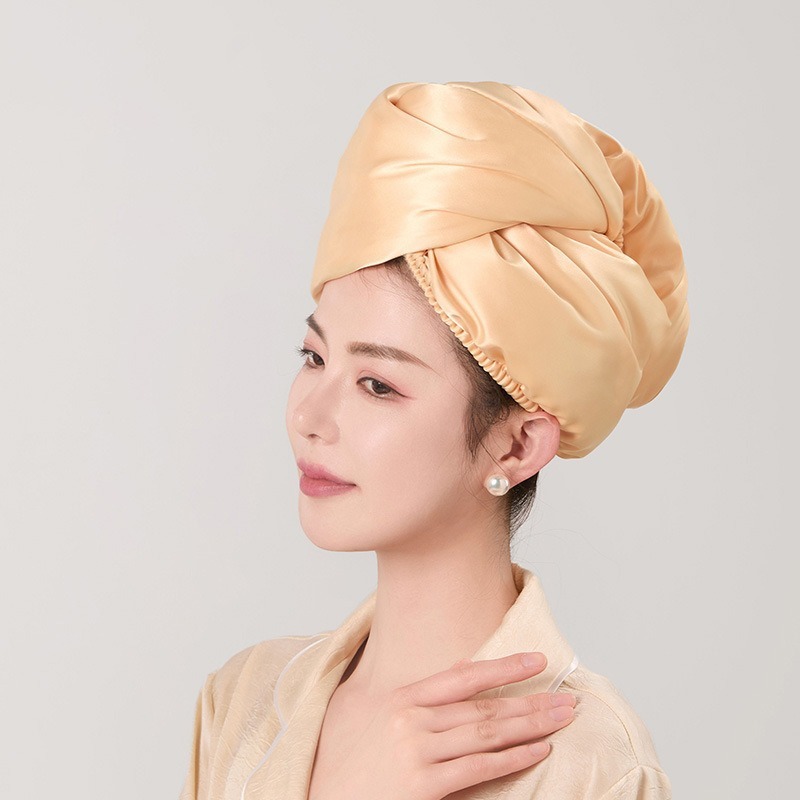 レディースヘアドライキャップ吸水性と厚みのある模擬シルクヘアドライキャップ速乾性二層コーラルベルベットサテンヘアドライキャップ女性卸売|undefined