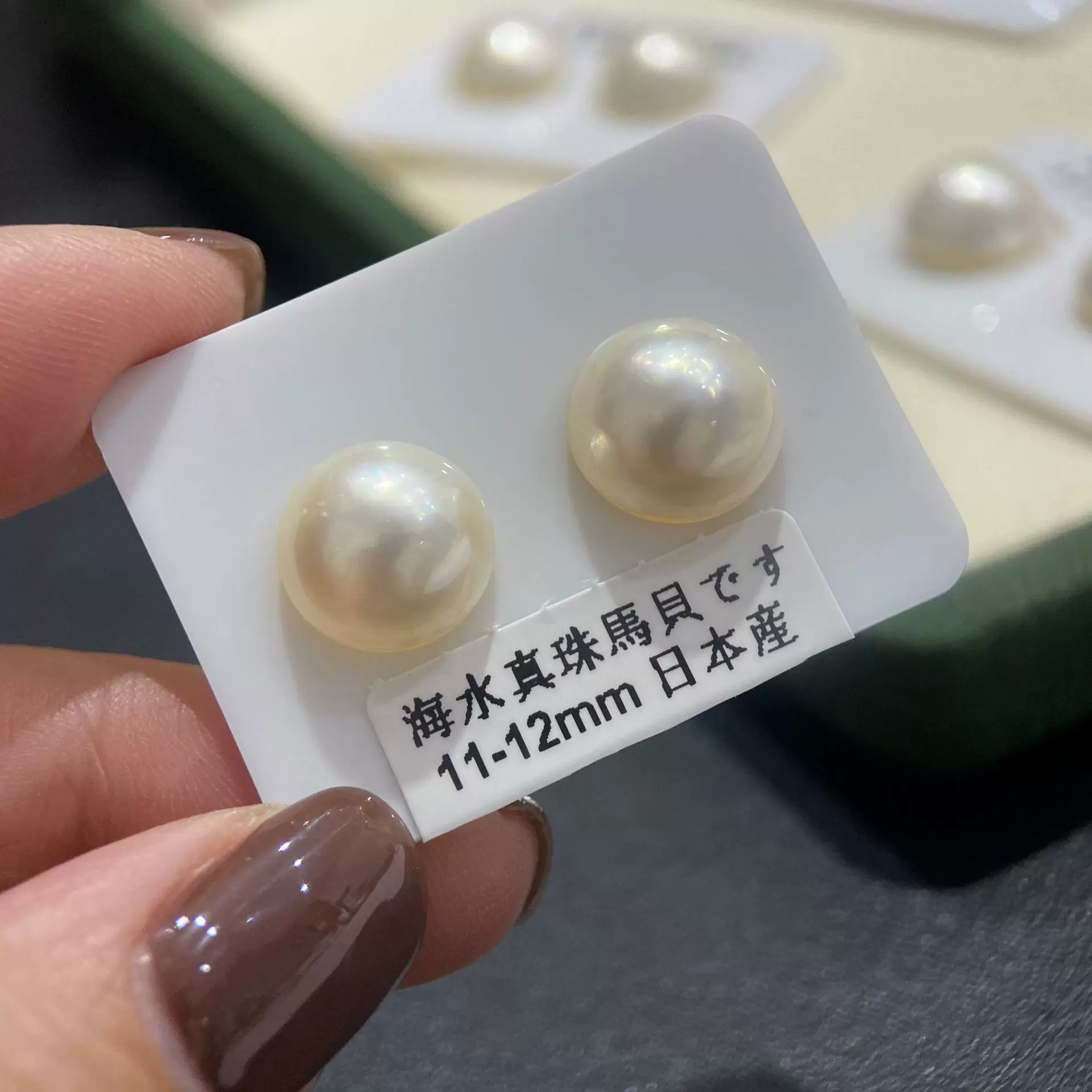 休闲简约气质设计感日本马贝海水珍珠18K金针耳钉2025新款