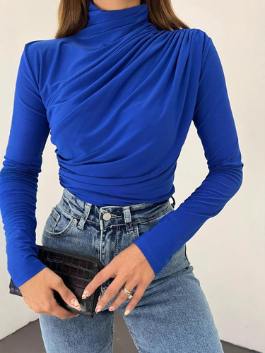 European and American autumn and winter new style long-sleeved bottomed shirt, top, slim T-shirt, women's casual and all-matching