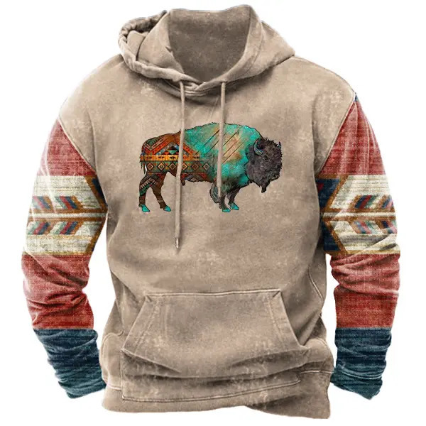 2025 otoño e invierno transfronterizo wish nuevo suéter estilo étnico animal estampado 3D casual cómodo suéter con capucha