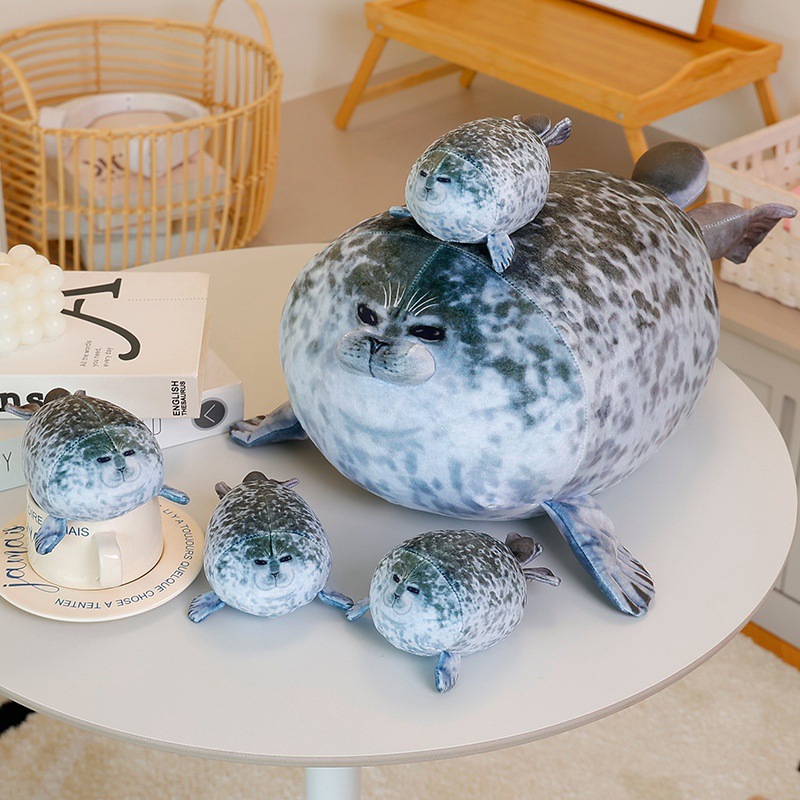 Simulación creativa transfronteriza animal marino león marino muñeca de peluche suave Osaka madre e hijo foca almohada muñeca